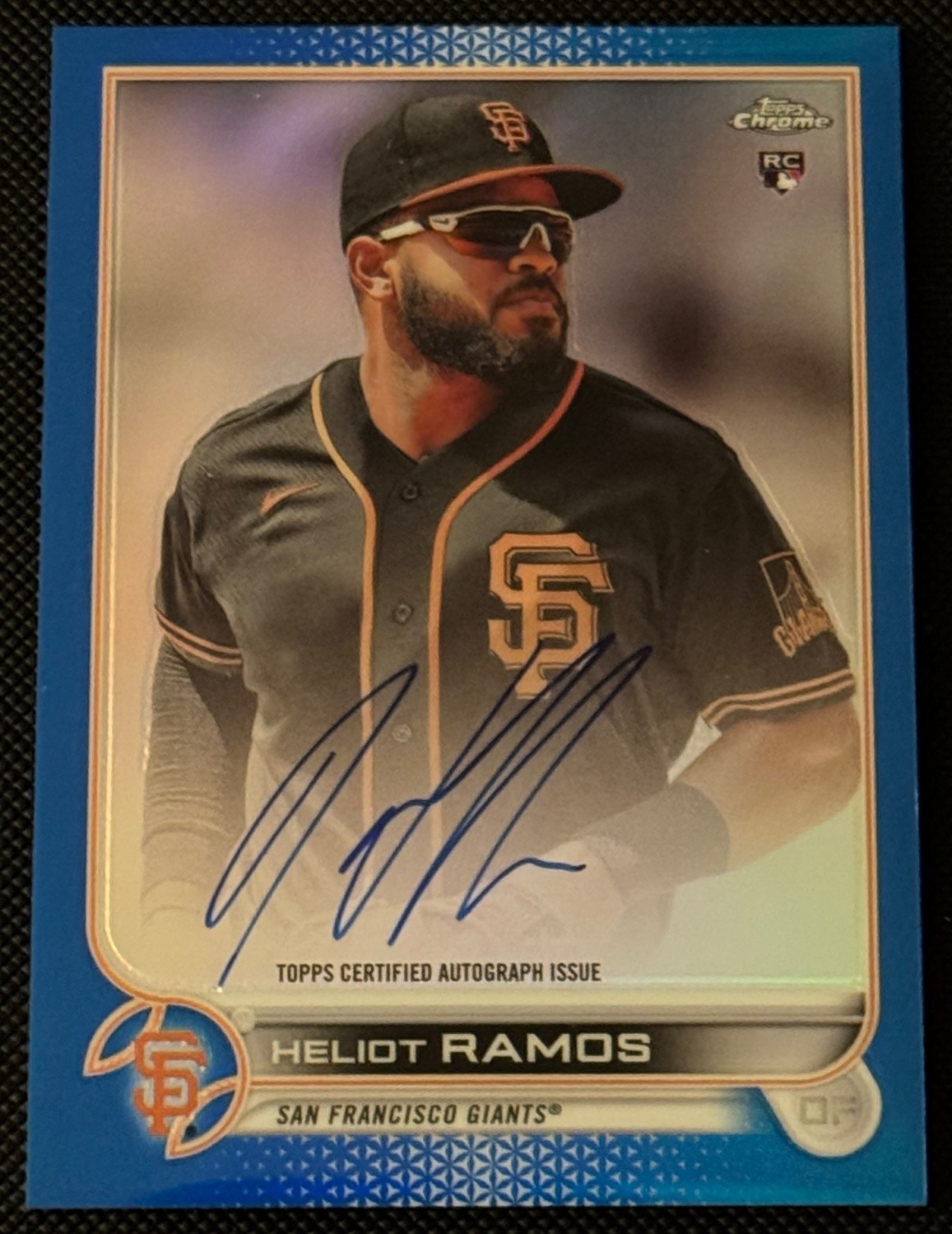 2022 Topps Chrome Heliot Ramos Rookie Auto Blue Refractor /150 #RA-HR RC Giants