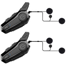 Motorcycle Helmet Intercom Headset E1 with CVC Noise Cancellation Stereo Musi...