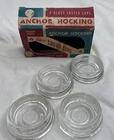Vintage Anchor Hocking Glass Caster Cups 2-1/2” Set Of 4 MID-CENTURY MODERN NOS+