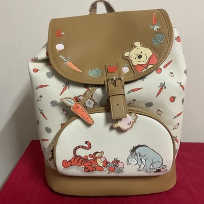 LOUNGEFLY DISNEY WINNIE THE POOH VEGGIES ALLOVER PRINT MINI BACKPACK NWT!!  
