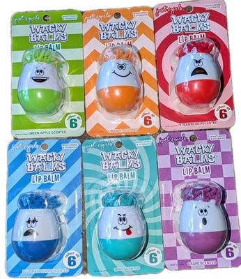 6 Wacky Balms Just 4 girls Lip Balm Collect all 6
