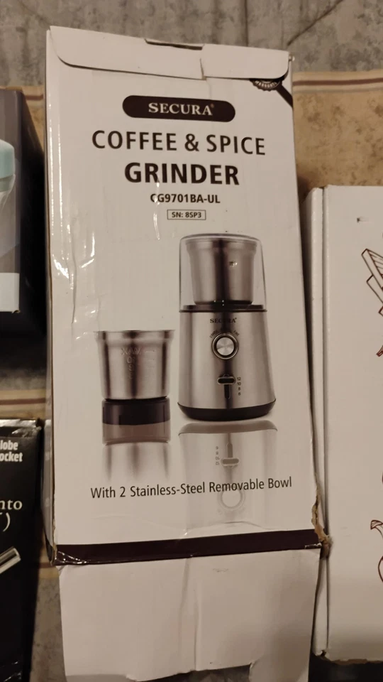 Электрическая кофемолка и специи Secura с измельчителем, ложкой, почтовым держателем, чайником - Изображение 4 из 4