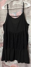 COLOR OF LOVE Black Backless Spaghetti Strap Mini Dress Size M Skirt Lace Detail