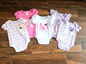 Okie Dokie Baby Multi Color Bodysuit Lot Of 5  Size 9M Girls - NWTS #482
