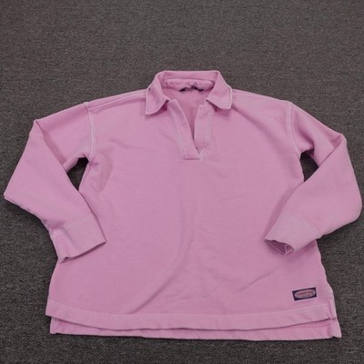 Vineyard Vines Sweatshirt Womens Medium Pink Collared Terry Pullover Casual
