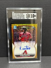 🔥 2023 Bowman Chrome Ruben Santana 1st Gold Shimmer Auto /50 SGC 10/10 🎰