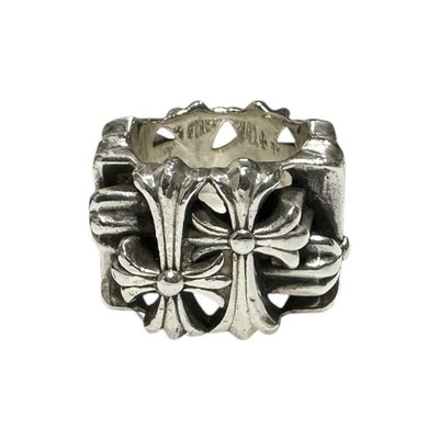Rare◇Chrome Hearts Square Cemetery Cross Ring Size 18 Men's