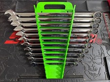 Snap On Flank Drive Plus LONG Sae Wrench Set 3/8-1” GREEN RACK NOT INCLUDED