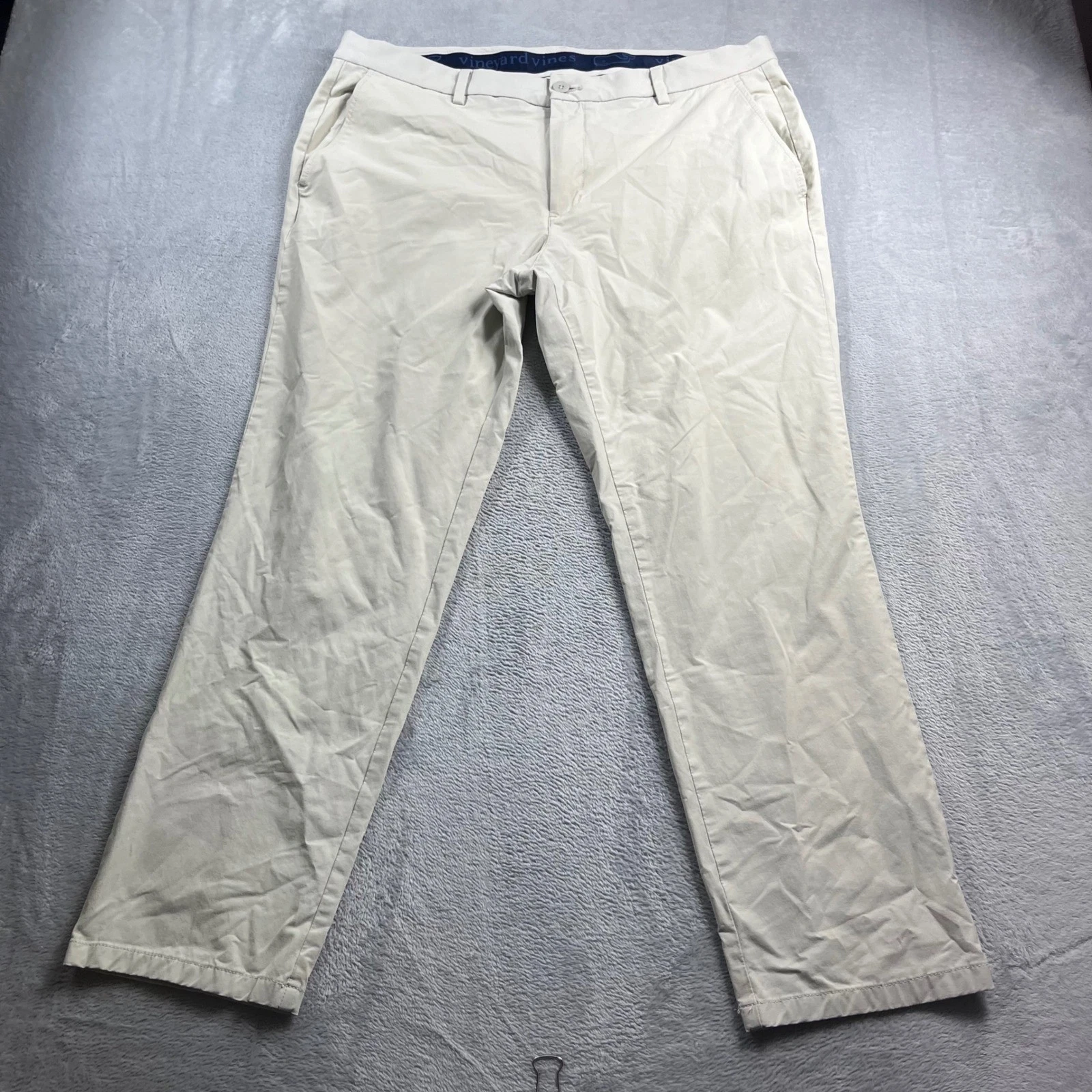 Vineyard Vines Performance On-The-Go Pants Mens 38x30 Beige Khaki Stretch Chino