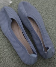Women's flats size 43 US 12 Blue slippers house Shoes comfort padded NEW Open