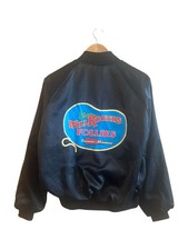 Vintage Will Rogers Follies Bomber Jacket Men  s Medium Black Band 80  s Branson