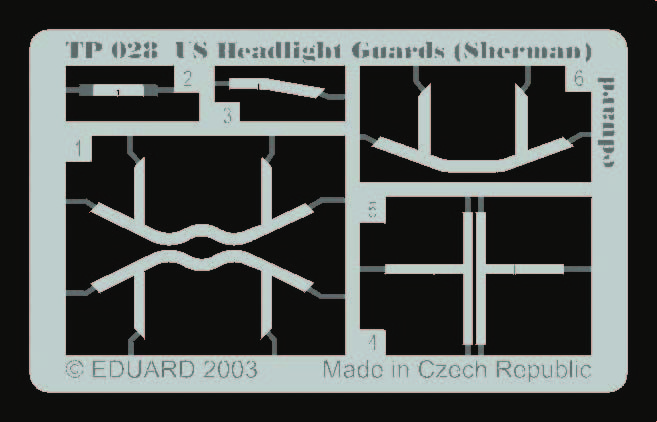 Eduard Accessories Tp028 - 1:35 US Headlight Guards (Sherman) - Etched Set - New
