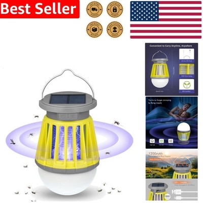 Solar Bug Zapper Outdoor Waterproof Portable LED Mosquito Killer Lamp Green