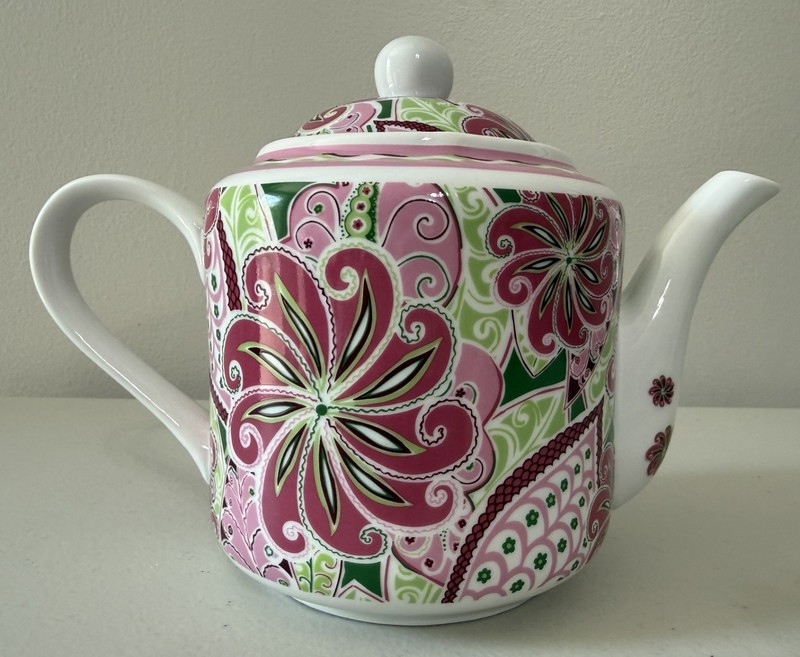 Vera Bradley Pinwheel Pink Teapot