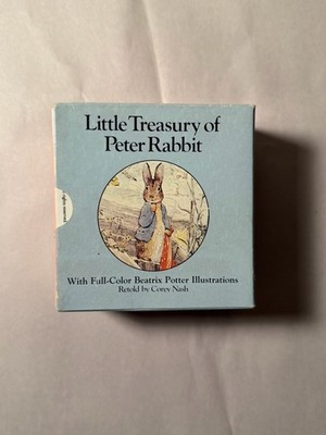 LITTLE TREASURY OF PETER RABBIT 6 BOOK SET MINIATURE W/CASE BEATRIX POTTER 1983