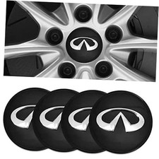 4pcs Wheel Center Caps Sticker for Infiniti, Black Wheel Center Hub Covers E