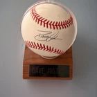 David Justice Signed Atlanta Braves Baseball Ball Display Case w/ Plaque & COA.