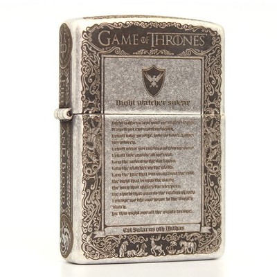 Zippo lighter 121FB Custom/ Game of Throne Night Watcher Full Sides Corrode New
