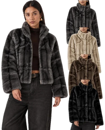 Women's Faux Fur Jacket Soft Warm Winter Coat Size S M LXL 2XL 3XL