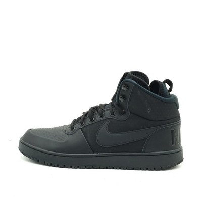 Nike Herren Court Borough Mid Sneaker Schwarz Synthetik Kragen High-Top EU 43