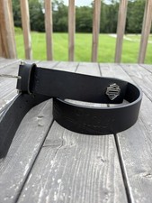 Harley Davidson Women&rsquo;s Brandy Embossed Genuine Leather Belt Rhinestone BLK Sz L