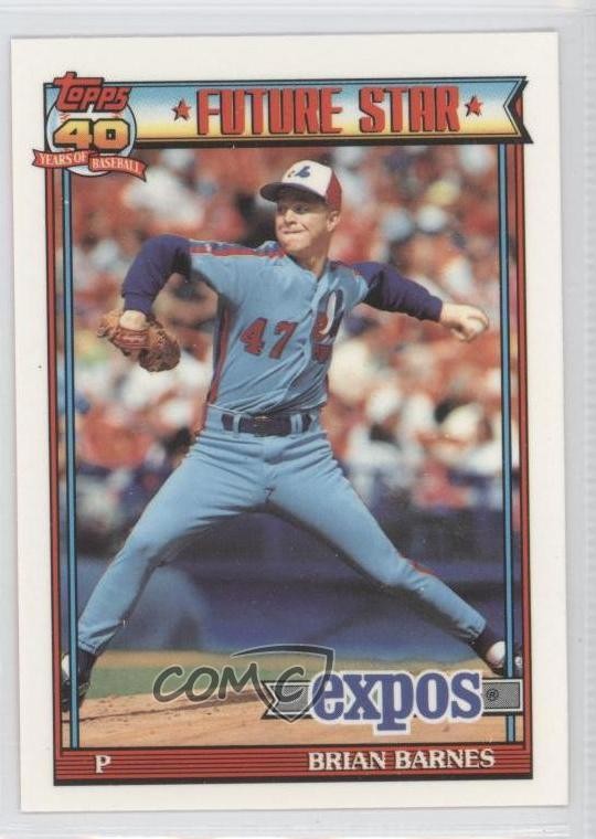 1991 Topps Factory Set Collector's Edition (Tiffany) Brian Barnes Rookie RC 0j0