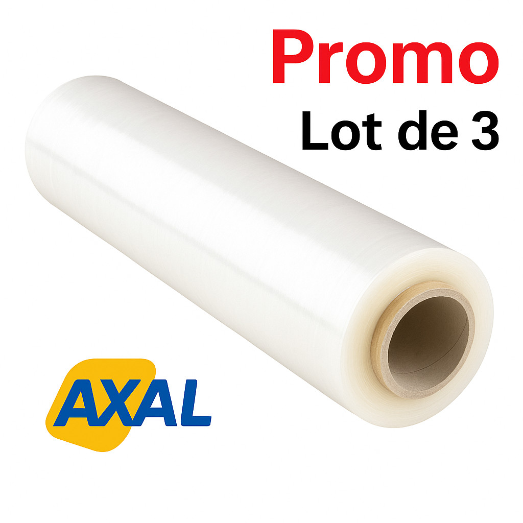 Film étirable transparent pour déménagement lot de 3 rouleaux 600m total