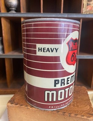 Vintage Phillips 66 Premium Motor Oil Can 1QT Advertising Gasoline