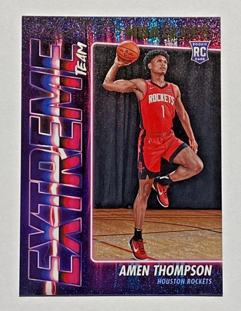 2023-24 NBA Hoops #2 AMEN THOMPSON RC Extreme Team FOIL Rockets ROOKIE