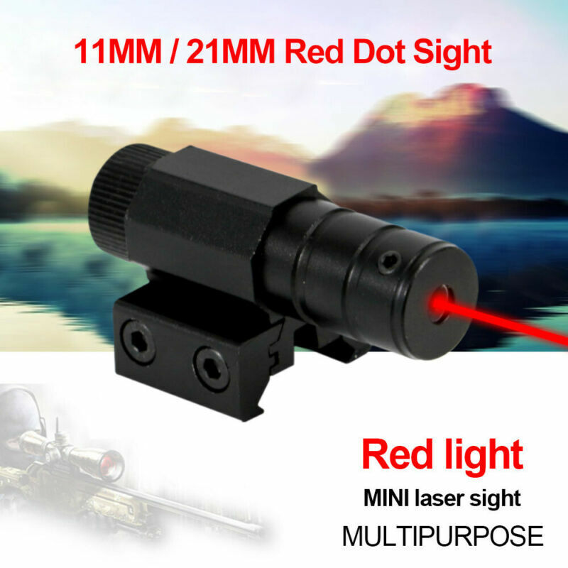 Red Dot Laser Beam Sight Scope Rail Mount Rifle Pistol Air Gun Hunting w/Battery