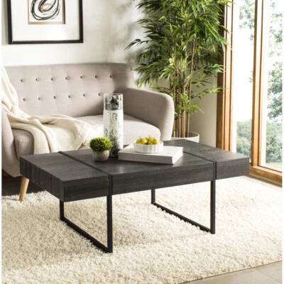 SAFAVIEH Tristan Rectangular Modern Coffee Table | Black |