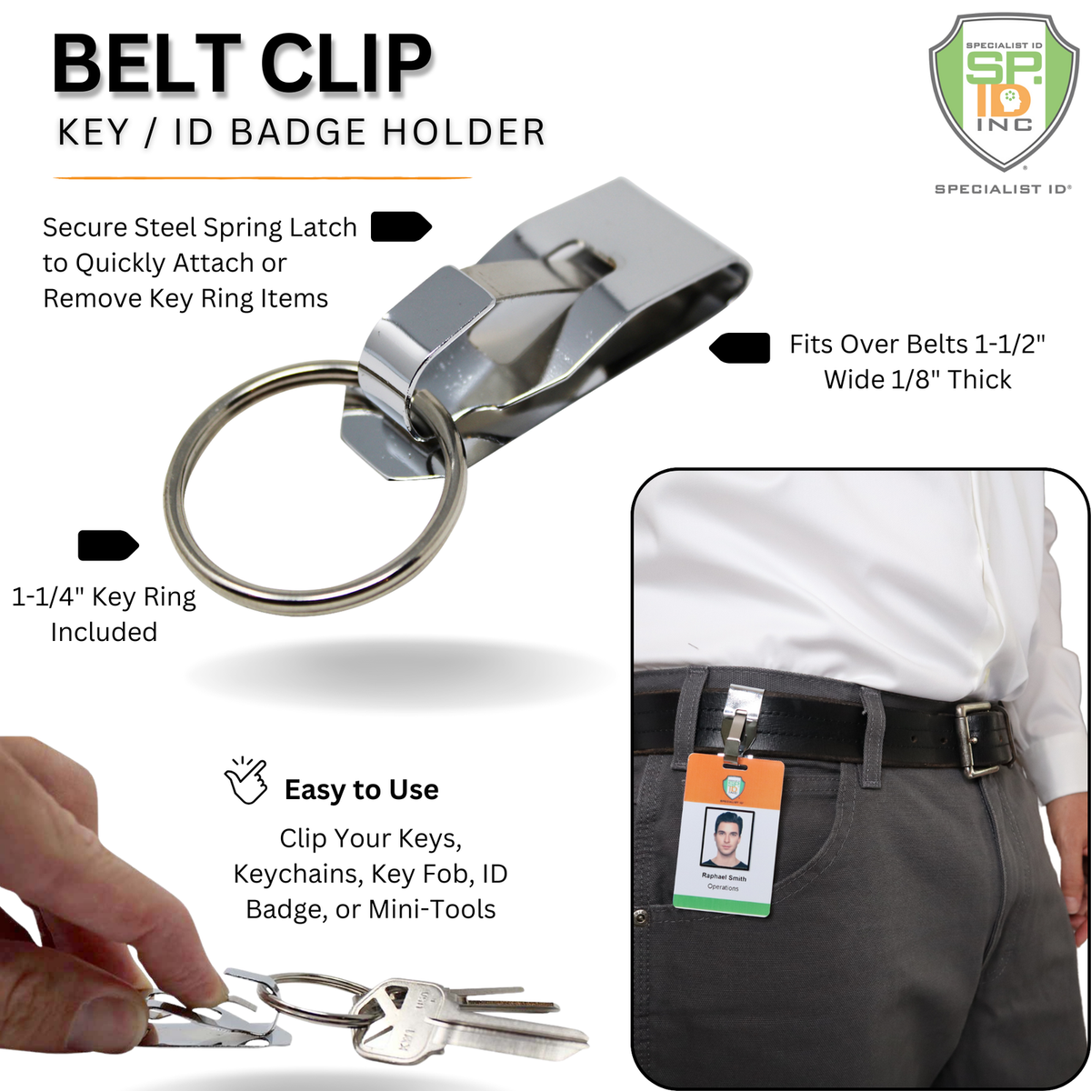 Pcs Secure Belt Clip Key Holder w Metal Hook Heavy Duty 1/4