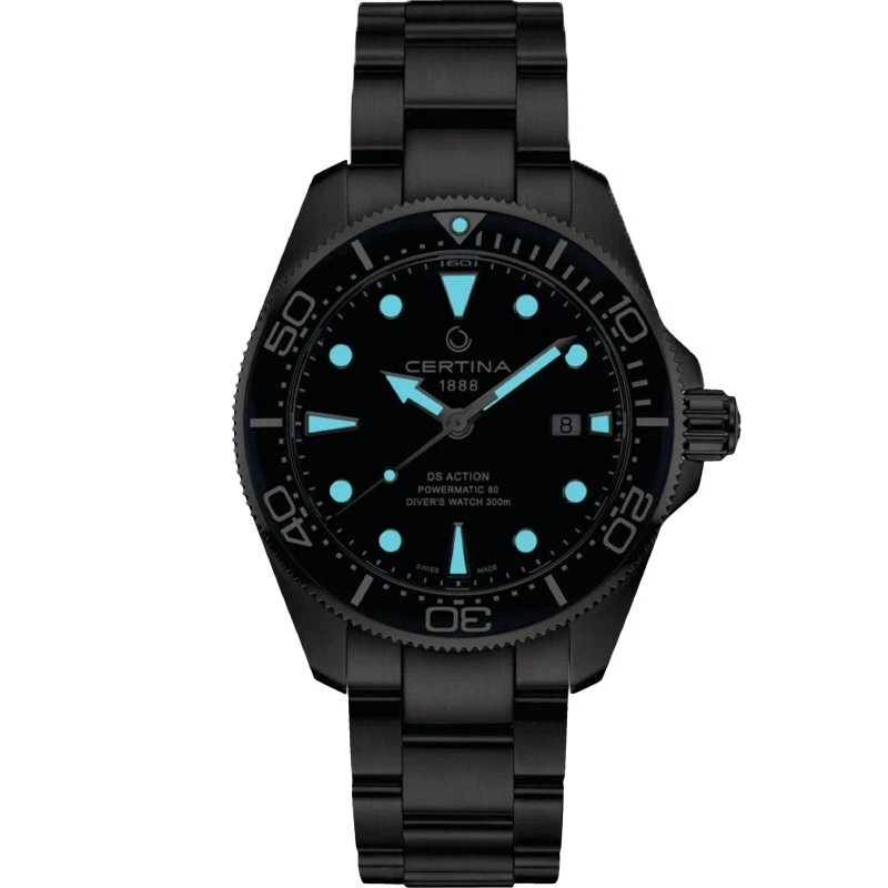 Certina DS Action Diver Powermatic 80 Black Dial 43mm Men's Watch C0326071105100 - image 2 of 4