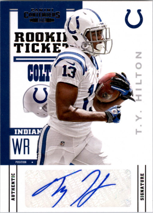 2012 Panini Contenders #186A T.Y. Hilton /260* RC Auto - ROOKIE CARD