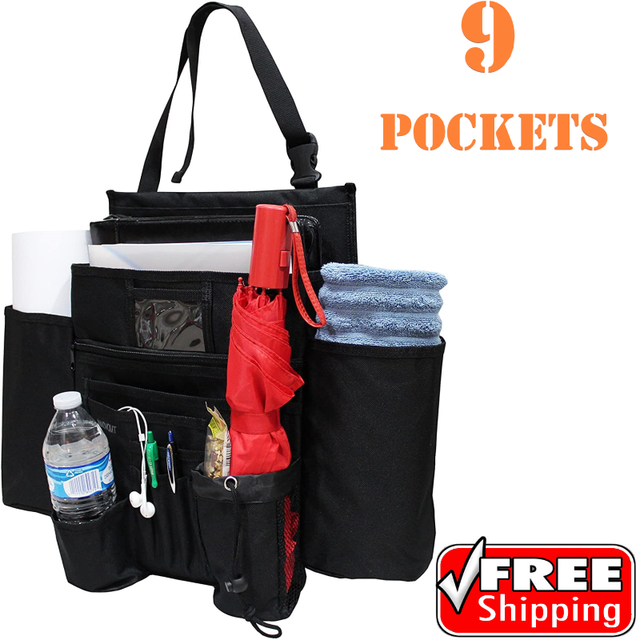 Police Car Front Seat Organizer Folding Caddy Storage Cop Car Truck Van