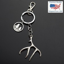 Deer Antler Nature Tree Forest Charms Pendants Keychain Clip Hunter Hunting Gift