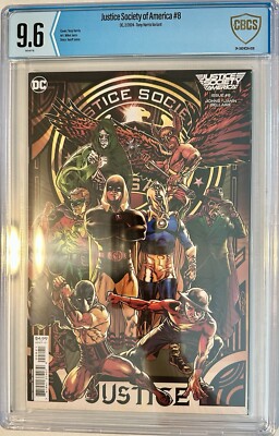 Justice Society of America 8 CBCS 9.6 NEAR MINT+ GRADED Harris Variant Cover JSA