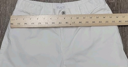 Childrens Place Girls 16 Jean Shorts White Denim Rolled Cuff Adjustable Waist - Picture 15 of 19