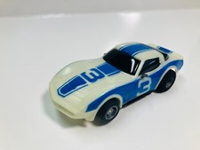 TYCO CORVETTE White / Blue  3 run on AURORA AFX HO  BRAND NEW  MINT 
