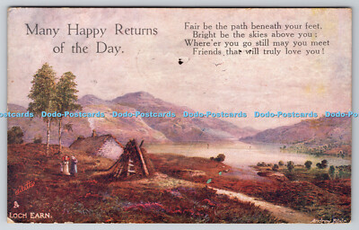 R770913 Viele Happy Returns of the Day Loch Earn Raphael Tuck and Sons Oilette Nr.