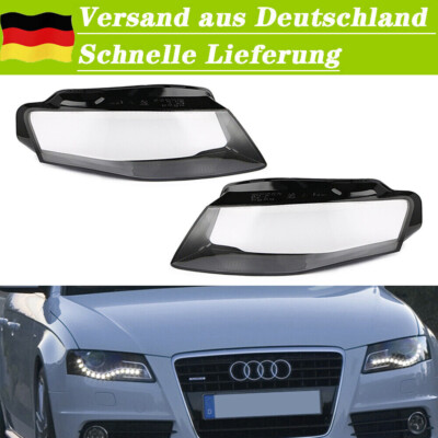 Paar Klar Scheinwerferglas Streuscheibe Abdeckung Für 2009-2012 Audi A4 B8