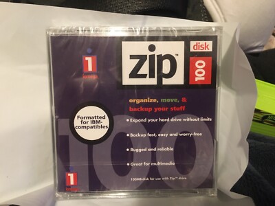 Zip Disk 100 Iomega Formatted For IBM Compatibles New/Sealed Expand Hard Drive
