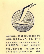 Romania LARES Airlines Logo Letter Official Envelope Document Before Tarom