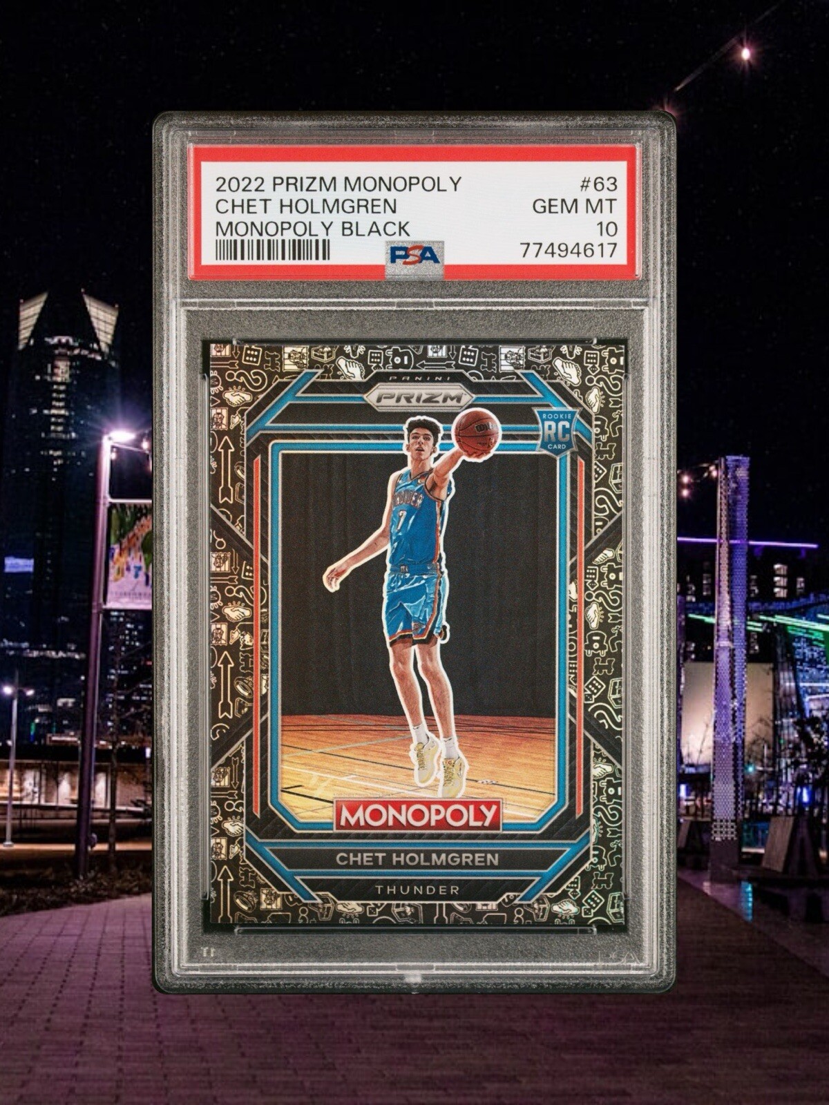 2022 Prizm Monopoly Black Icons #63 Rookie Chet Holmgren PSA 10