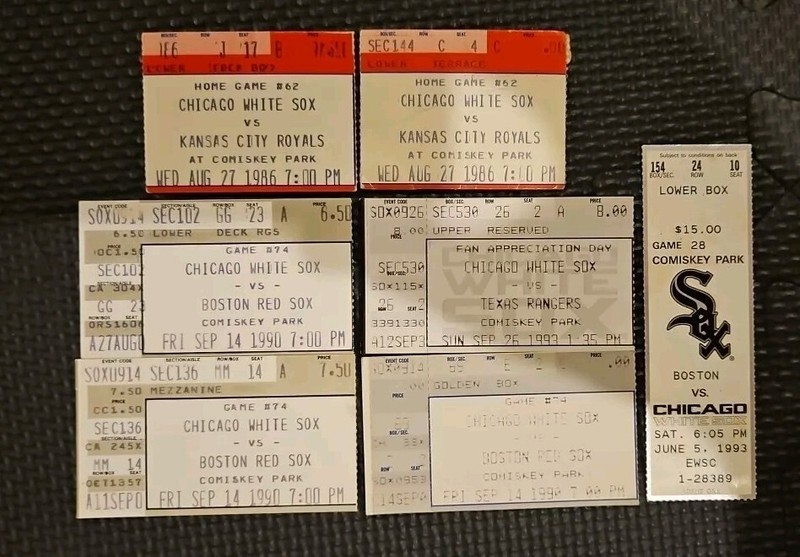 7 Chicago White Sox Ticket Stubs 1986-93