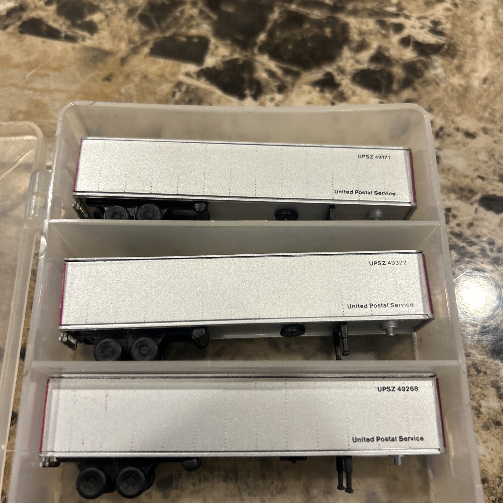 Lot Of 5 N Scale Tractor Trailer Vehicles USPS Union Pacific PRR Truc