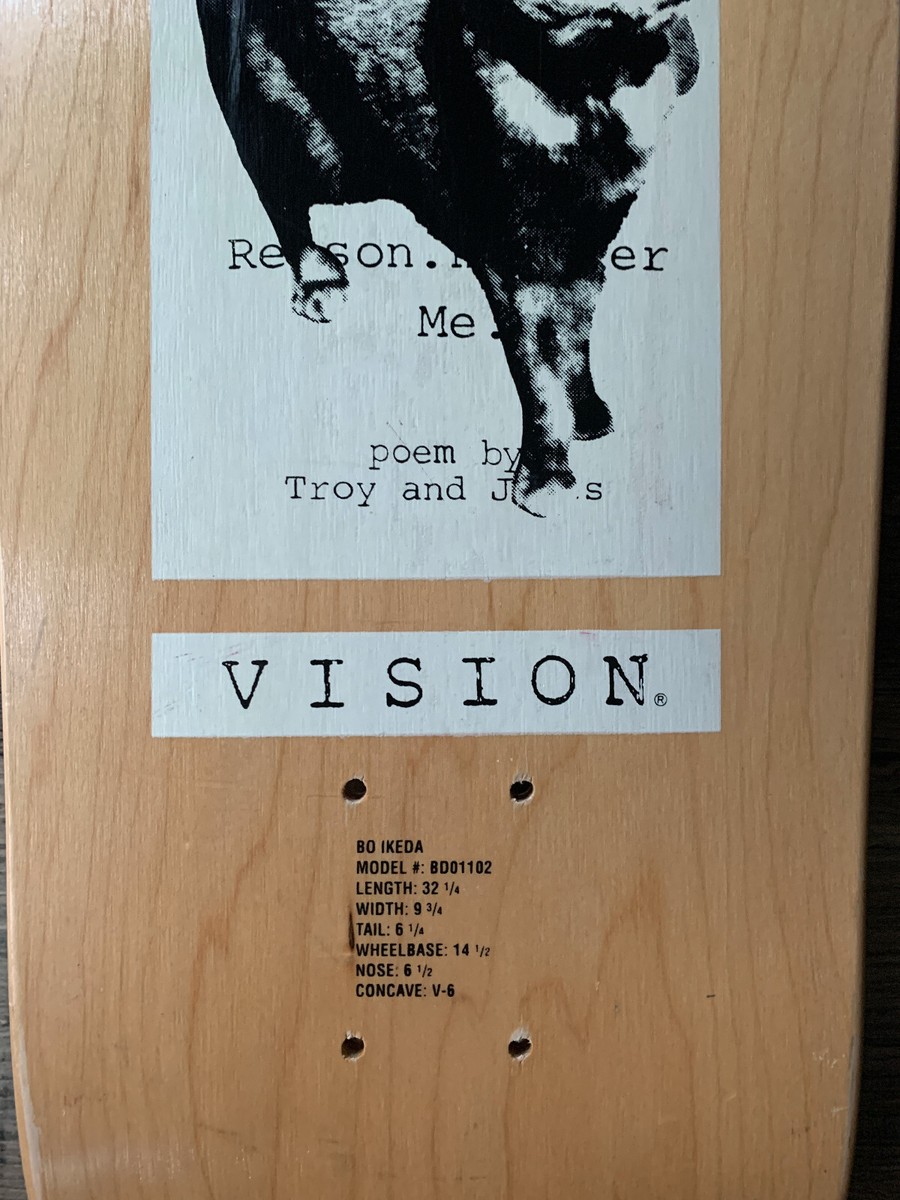 VISION SKATEBOARD DECK BO IKEDA - 1991 NOS VINTAGE RARE GONZALES