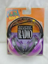 VINTAGE LA ROCK AM FM LIGHTWEIGHT HEADPHONE RADIO BRAND NEW SEALED 1996