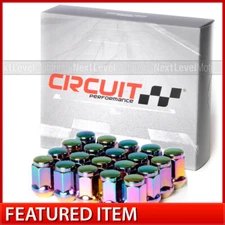 Circuit Neo-Chrome Bulge Acorn Hex Lug Nut 1/2 Closed End Fits Ford Mustang GT