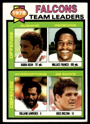 1979 Topps Falcons Team Leaders Bean Francis Lawrence Brezina #263